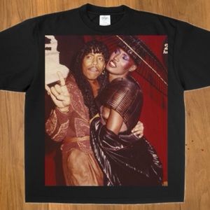 RICK JAMES X GRACE JONES OVERSIZED HEAVYWEIGHT 7.5OZ MOCK TSHIRT BLACK MENS XXL